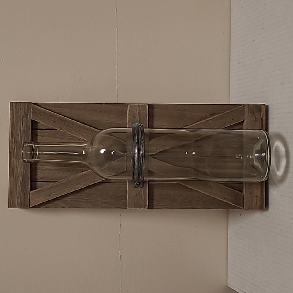 Beautiful Wood Board with Glass Bottle Wall Sconce - Picture 10 of 15